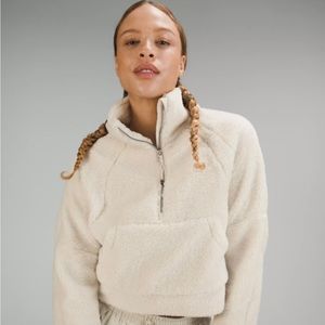 Lululemon Scuba Cropped Sherpa Fleece 1/2 Zip Hoodie